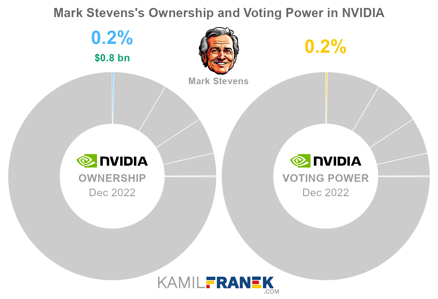 Mark Stevens's share ownership and voting power in NVIDIA (chart)